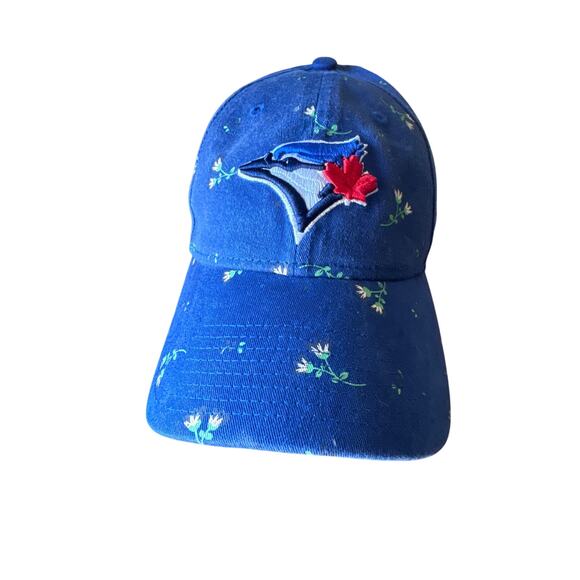 MLB Toronto Blue Jays New Era 9Twenty Women’s Blue Floral Embroidered Strap Hat - Picture 1 of 8